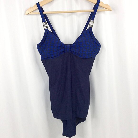 Silhouette Solution One Piece Swimsuit Womens Size 8 Navy Blue Tummy Control - Picture 1 of 8
